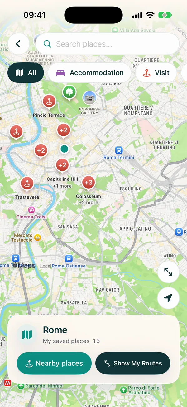 Every spot you saved, in one place