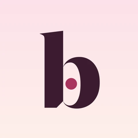 The Bluvli app icon: a lowercase b with a rose dot